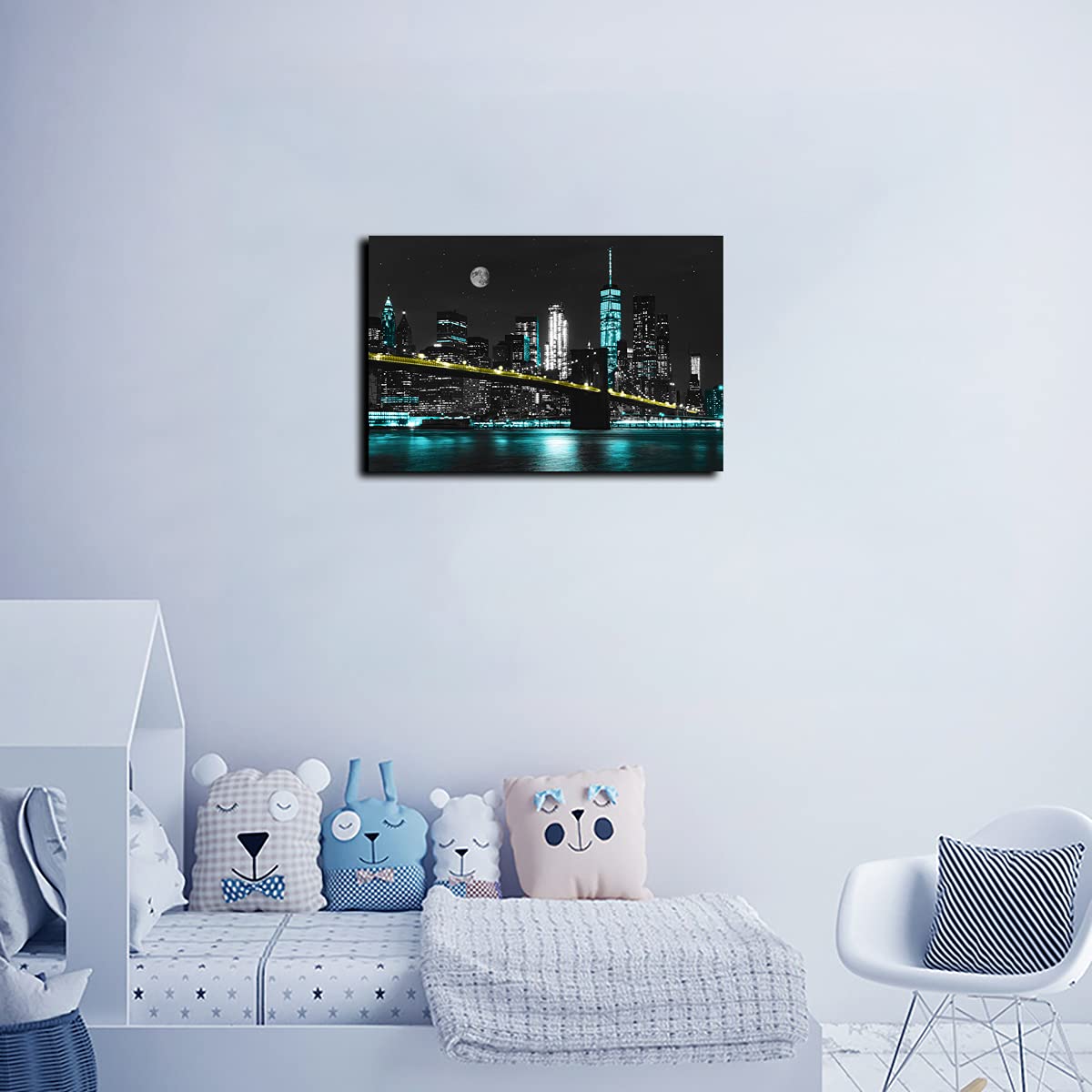 Amazon｜Meigan Art キャンバスウォールアート 夜のニューヨーク